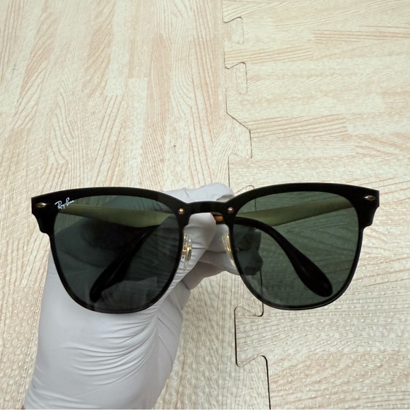 Ray Ban CLUBMASTER RB 3576-N 043/71 Large Black Green Gold Sunglasses - Picture 9 of 10